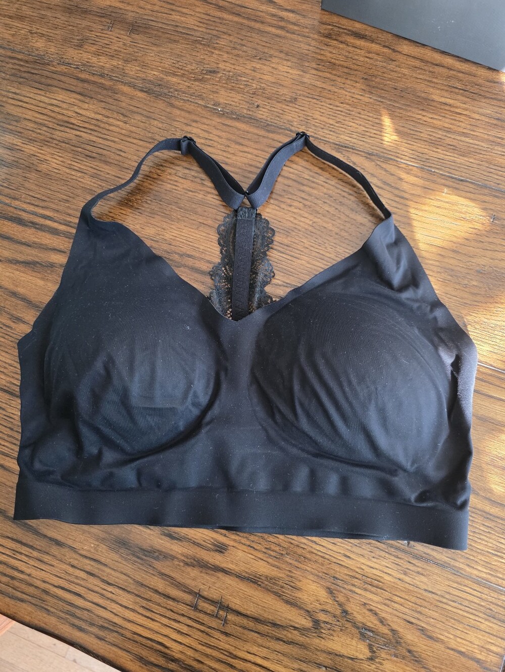Soma Enbliss Black Lace-Back Seamless Bralette